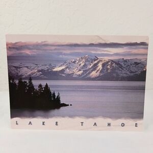 Vintage Lake Tahoe Postcard California Skiing Boating Mount Tallac Water Sports